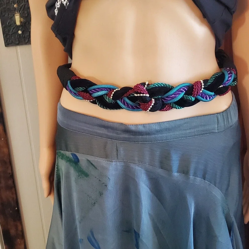 Vintage Colorful Braided Rope/ Cord Belt Size‎ M/L 33